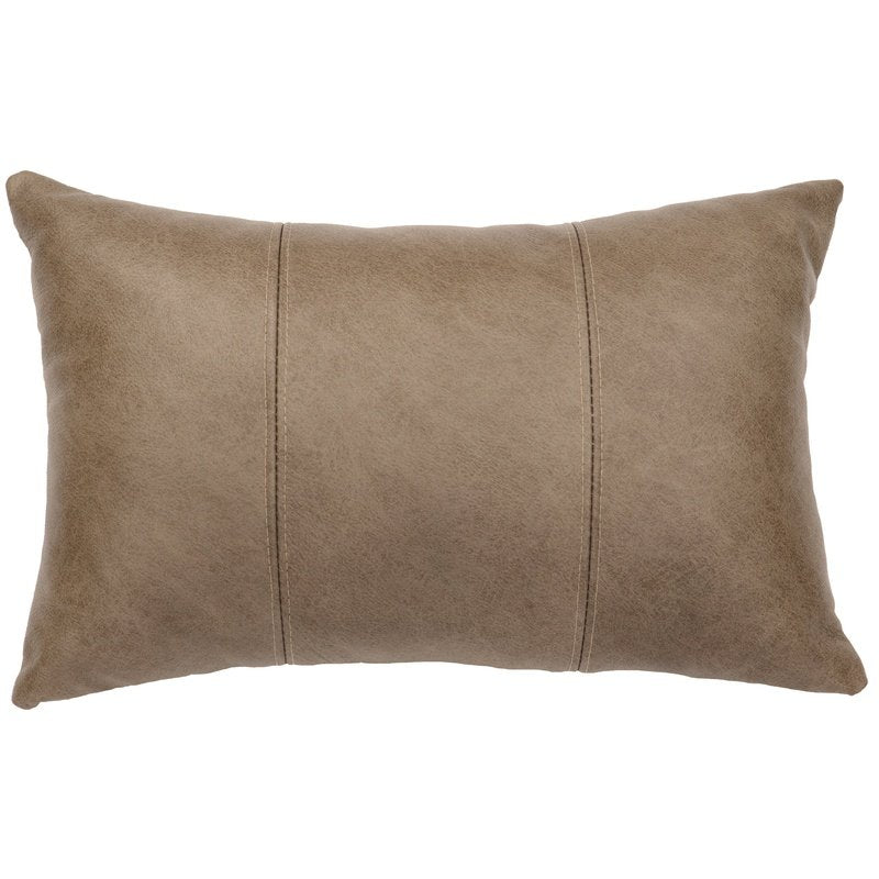 Silver Fox Leather Pillow 12x18