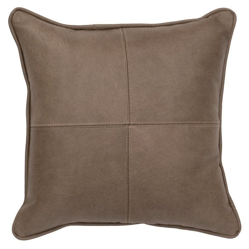 Silver Fox Leather Pillow II 16x16
