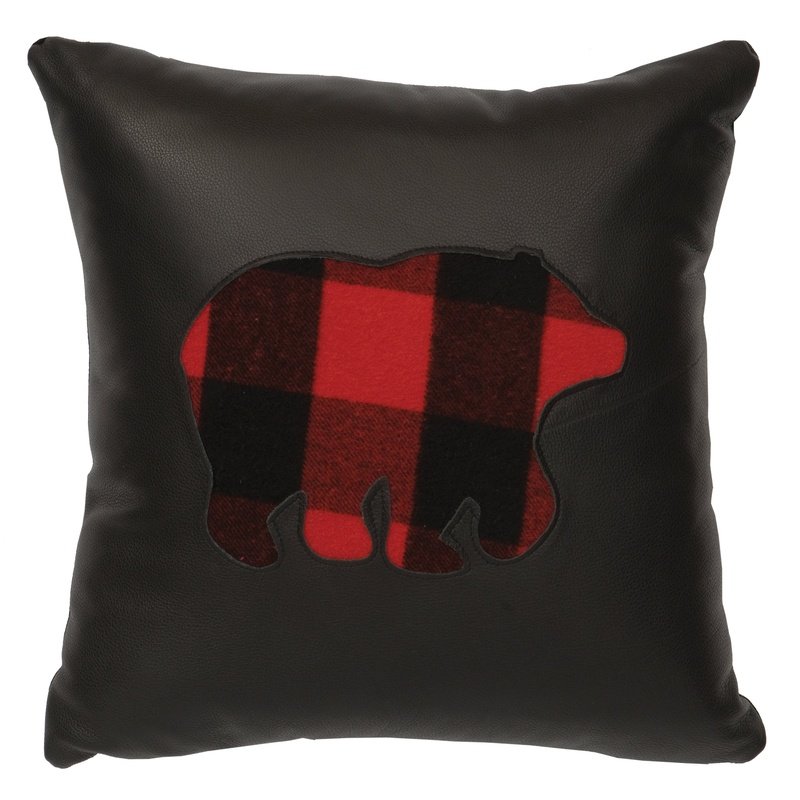 Black Leather Pillow 18x18