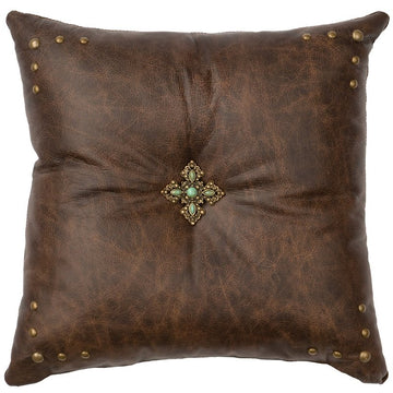 Texas Leather Pillow 16x16