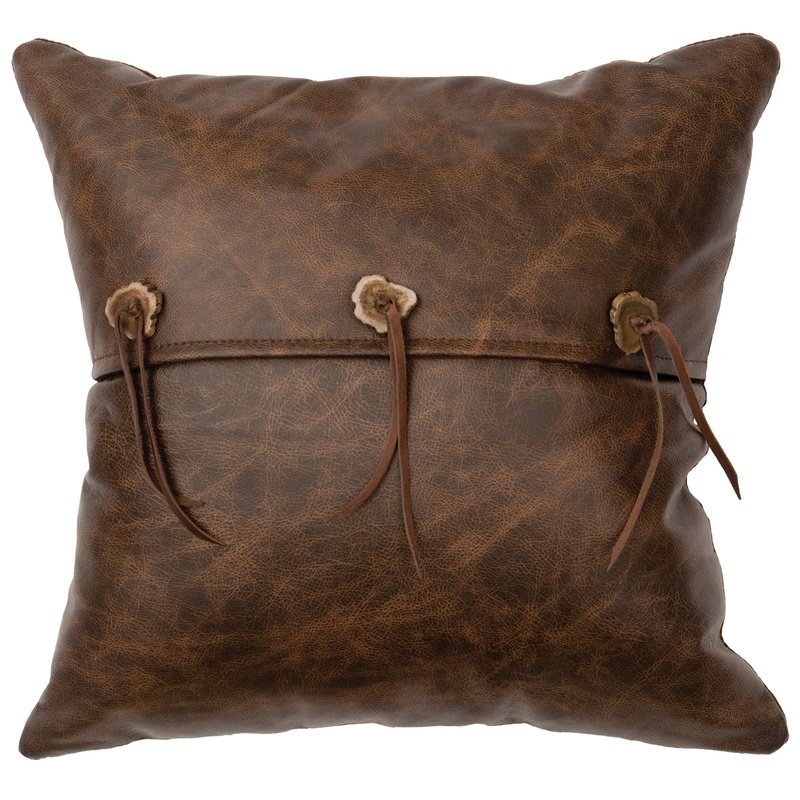 Texas Leather Pillow 16x16