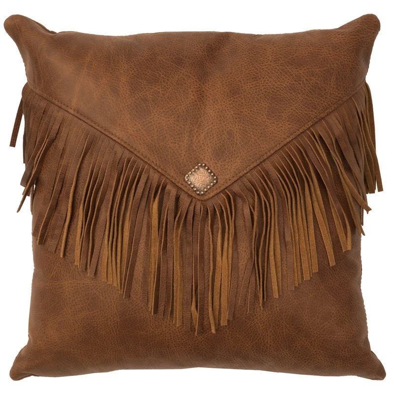 Whiskey Leather Pillow II 16x16