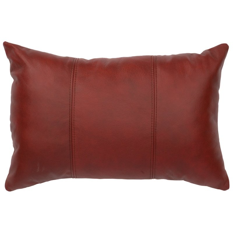 Red Leather Pillow 12x18