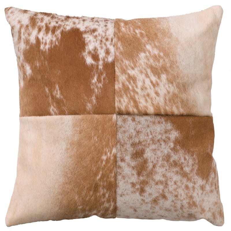 Speckled Light Brown Leather Pillow (16"x16")