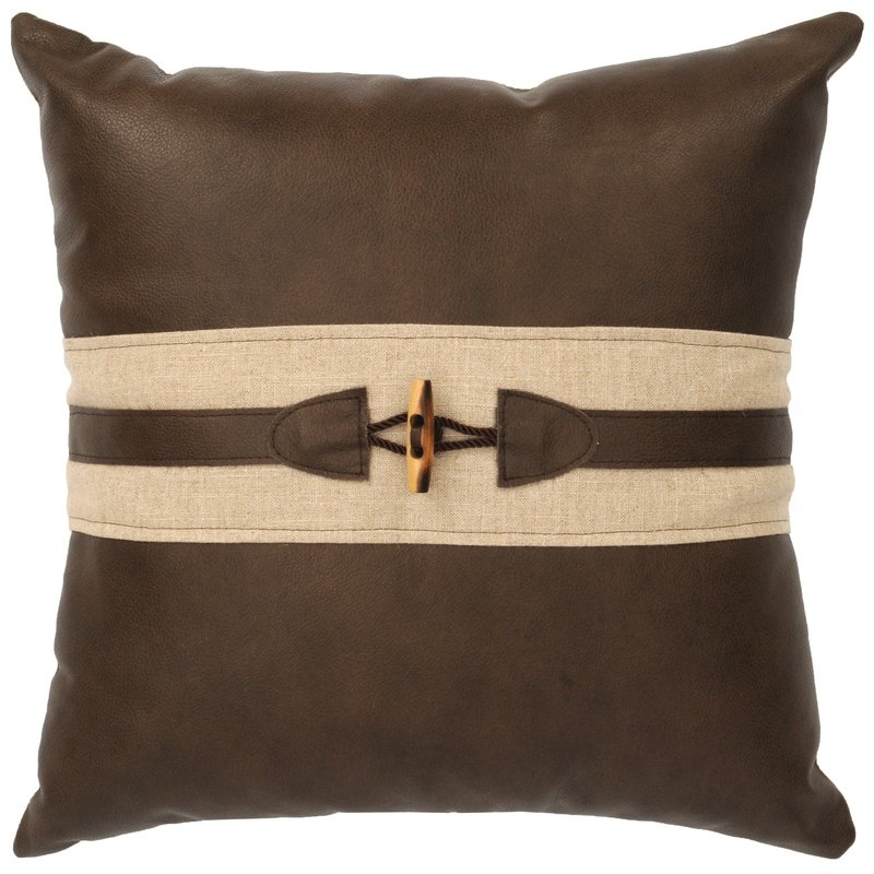 Linen Natural/Caribou Pillow (18x18)