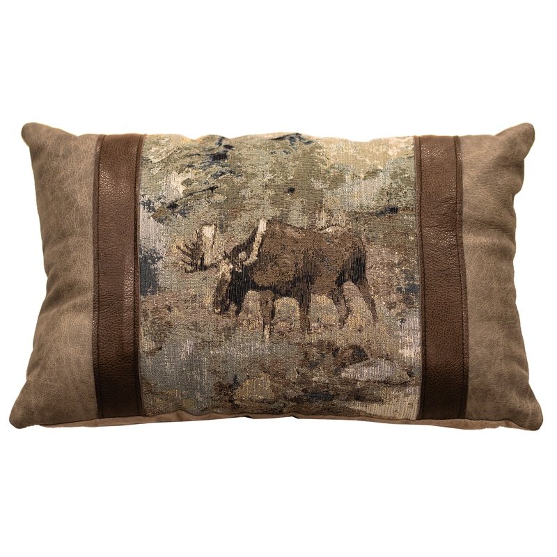 Daybreak Moose Leather Pillow (12"x18")