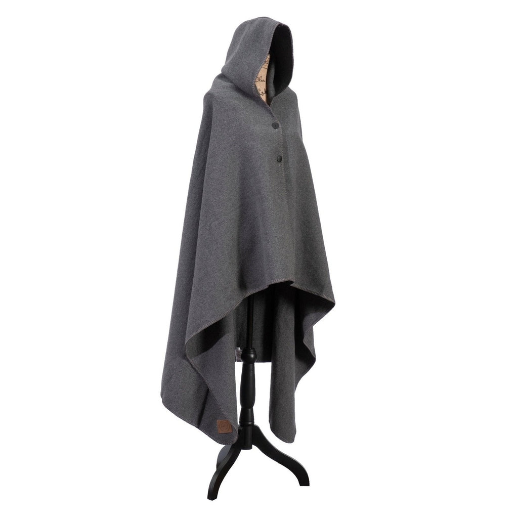 Solid Greystone Hooded Throw