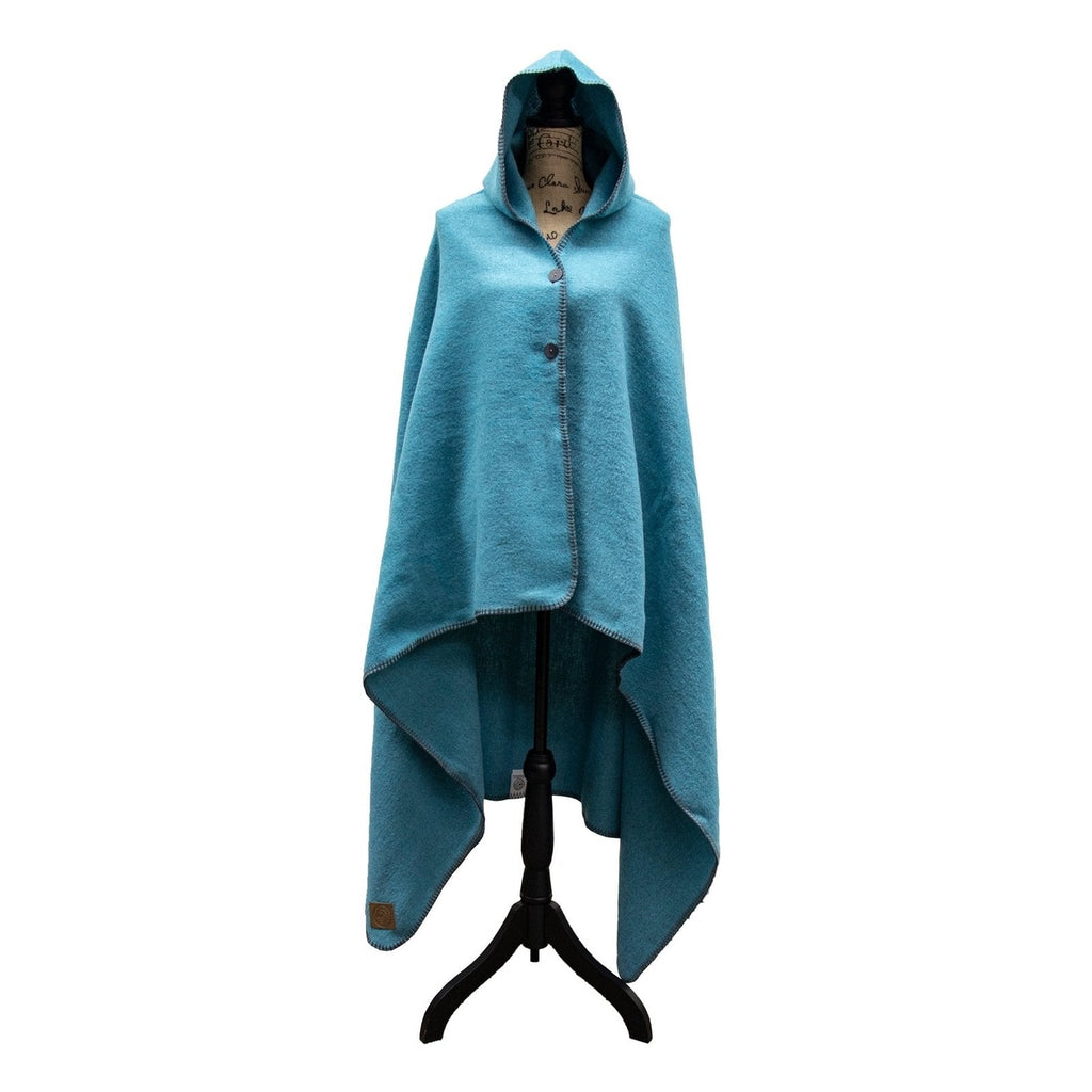 Solid Turquoise Hooded Throw