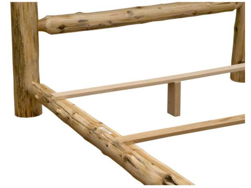 thumbnail image 2 of Amish-Made Queen Log Bed – Solid White Cedar, Unfinished, Double Side Rails, Handmade In USA 2 of 6