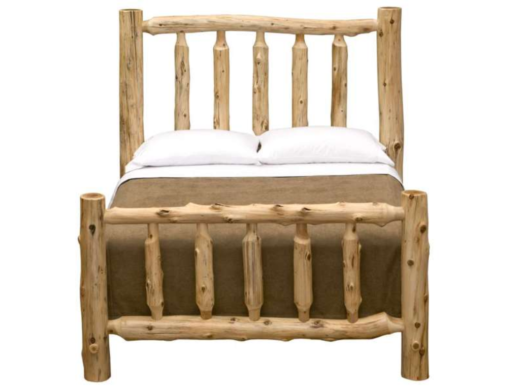 Log Bed ~ Queen ~ Unfinished White Cedar | Solid Wood Log Bed ~ Queen ~ Unfinished White Cedar | Solid Wood