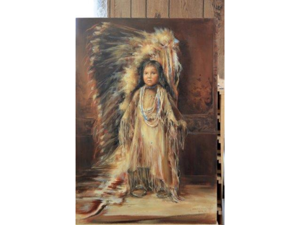 Young Native Boy With Head Dress