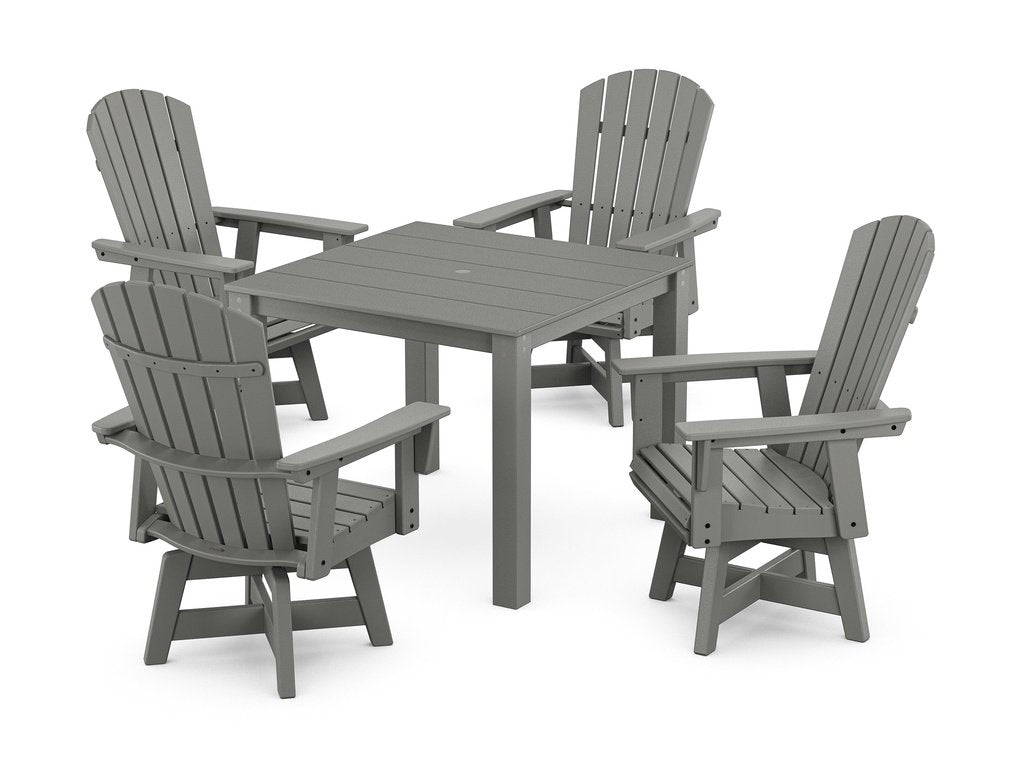 Nautical Curveback Adirondack Swivel 5-Piece Parsons Dining Set Photo