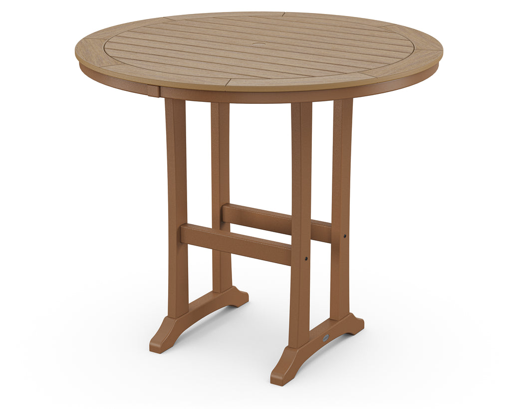 Nautical Trestle 48" Round Bar Table | Select Accents Retreat Home Furniture