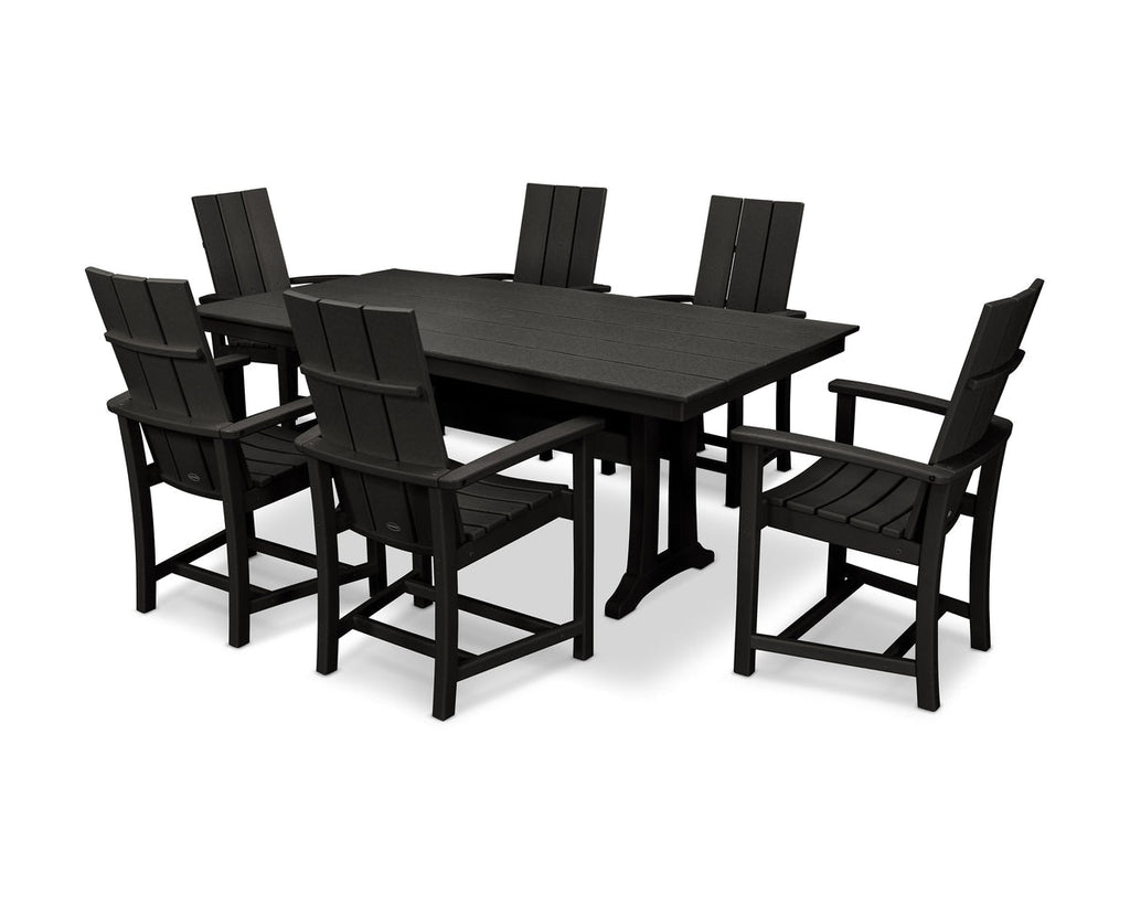 Modern Adirondack 7-Piece Rustic Farmhouse Dining Set with Trestle Legs Retreat Home Furniture