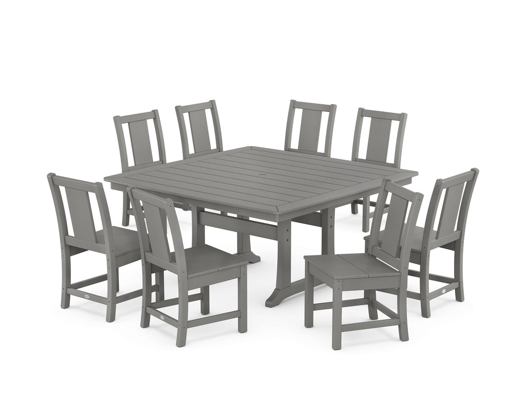 Prairie Side Chair 9-Piece Square Dining Set with Trestle Legs Photo
