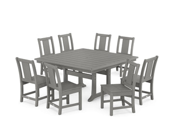 Prairie Side Chair 9-Piece Square Dining Set with Trestle Legs Photo