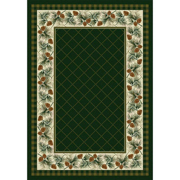 Green Pines - Pine-CabinRugs Southwestern Rugs Wildlife Rugs Lodge Rugs Aztec RugsSouthwest Rugs