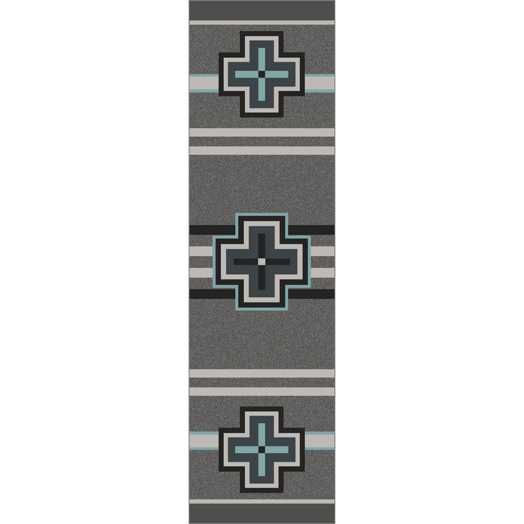 Hunter - Flint Turquoise-CabinRugs Southwestern Rugs Wildlife Rugs Lodge Rugs Aztec RugsSouthwest Rugs