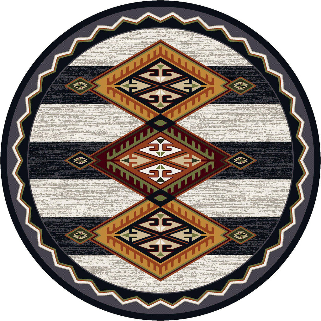 Lineage Pride - Black & White-CabinRugs Southwestern Rugs Wildlife Rugs Lodge Rugs Aztec RugsSouthwest Rugs
