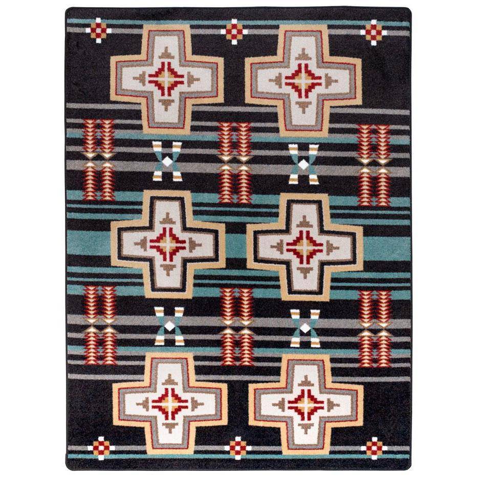 Rio Grande - Black-CabinRugs Southwestern Rugs Wildlife Rugs Lodge Rugs Aztec RugsSouthwest Rugs