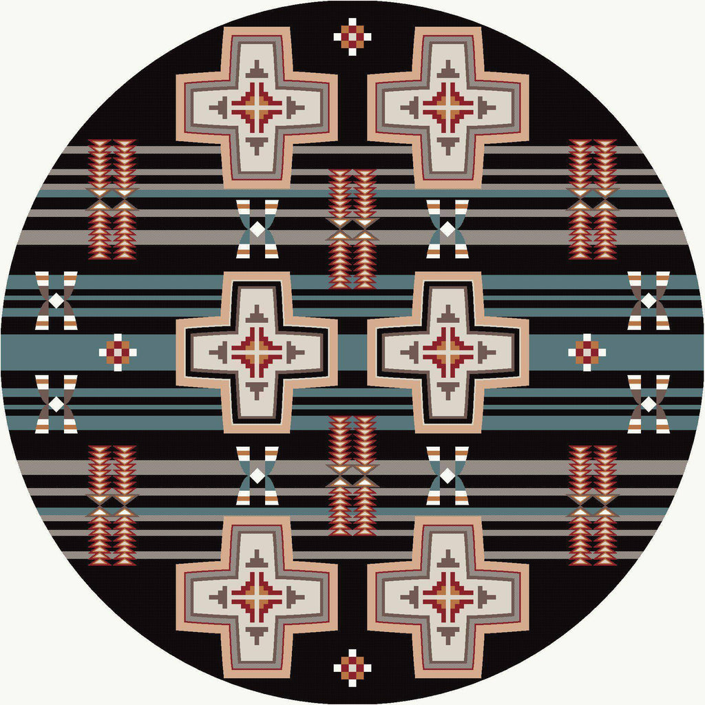 Rio Grande - Black-CabinRugs Southwestern Rugs Wildlife Rugs Lodge Rugs Aztec RugsSouthwest Rugs