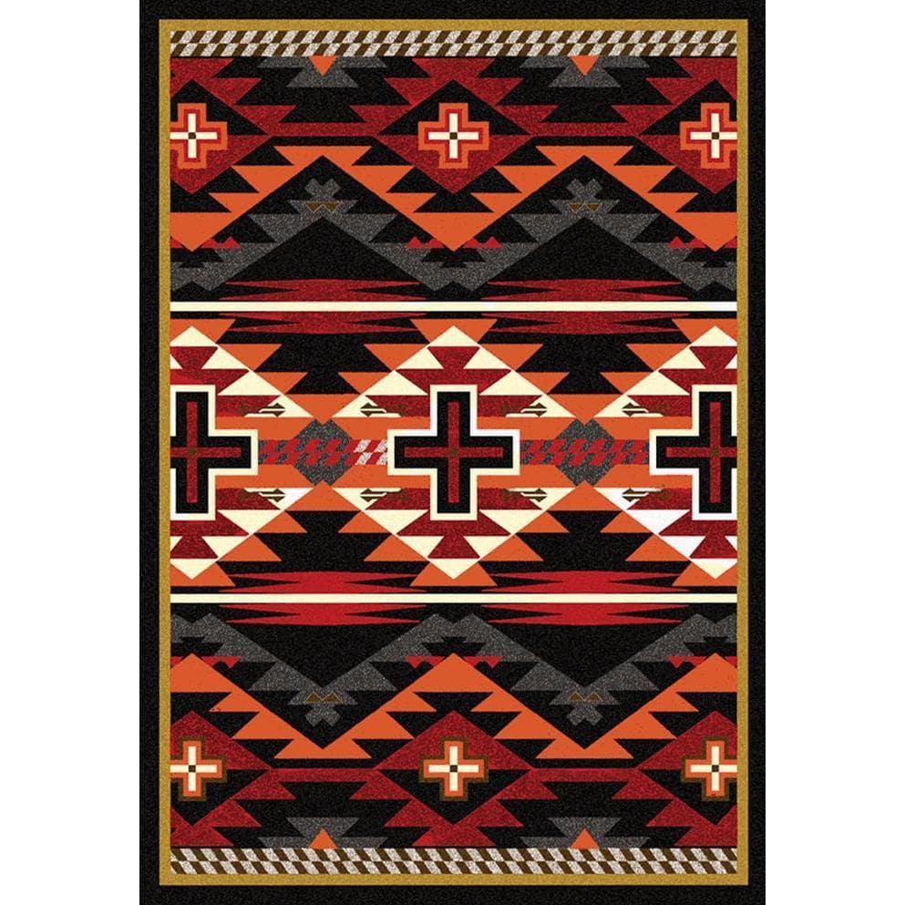 Rustic Crucifix - Black-CabinRugs Southwestern Rugs Wildlife Rugs Lodge Rugs Aztec RugsSouthwest Rugs