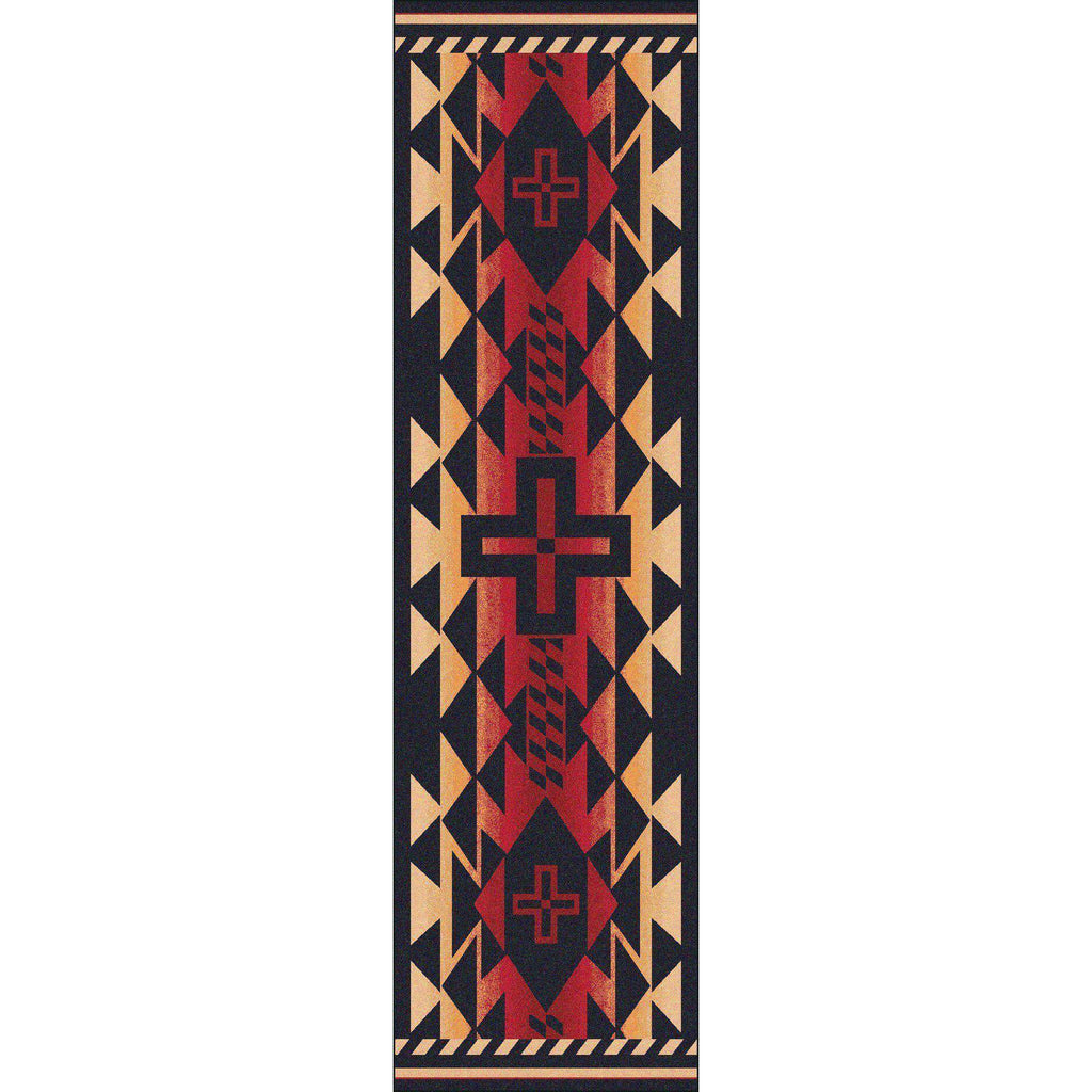 Rustic Crucifix - Burnt Red-CabinRugs Southwestern Rugs Wildlife Rugs Lodge Rugs Aztec RugsSouthwest Rugs