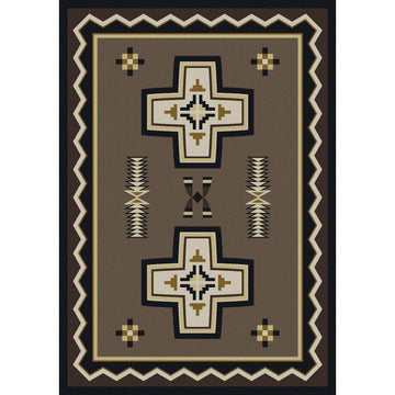 Saint Kateri - Taupe-CabinRugs Southwestern Rugs Wildlife Rugs Lodge Rugs Aztec RugsSouthwest Rugs