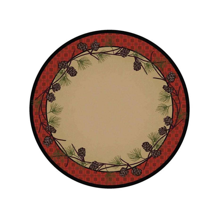 Simple Pines - Red Plaid-CabinRugs Southwestern Rugs Wildlife Rugs Lodge Rugs Aztec RugsSouthwest Rugs