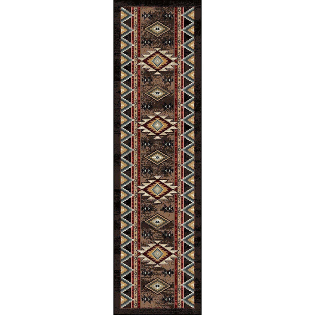 Southwest Archers - Brown-CabinRugs Southwestern Rugs Wildlife Rugs Lodge Rugs Aztec RugsSouthwest Rugs