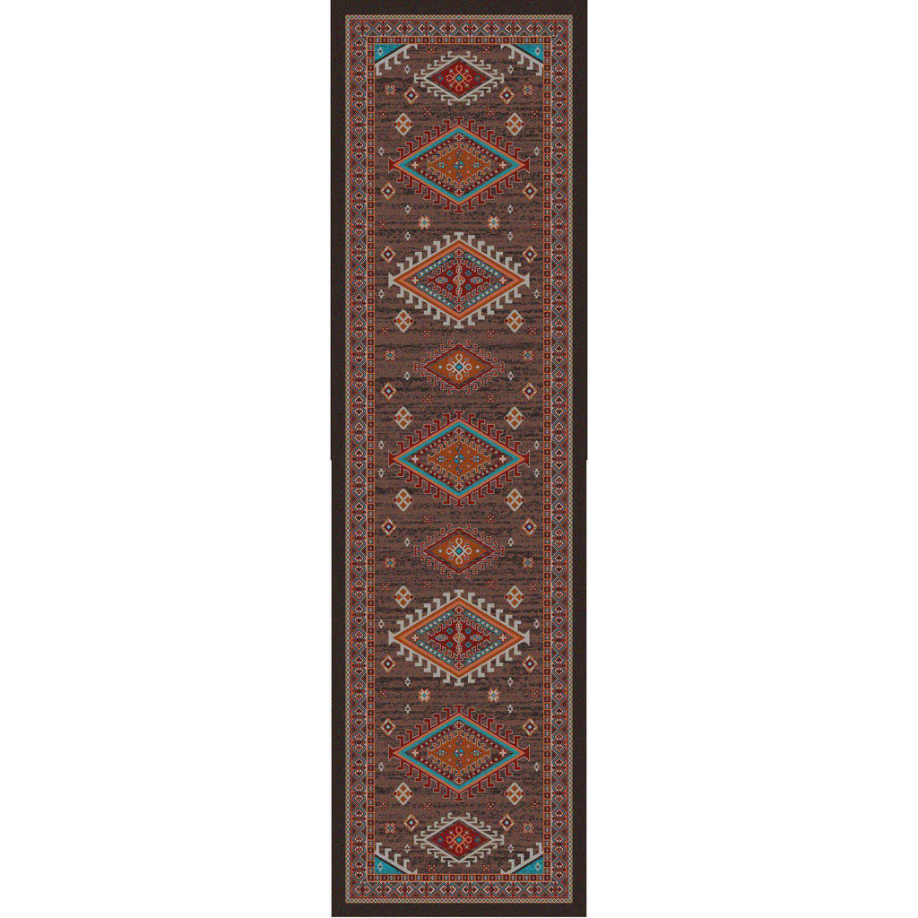 Southwest Persia - Brown-CabinRugs Southwestern Rugs Wildlife Rugs Lodge Rugs Aztec RugsSouthwest Rugs