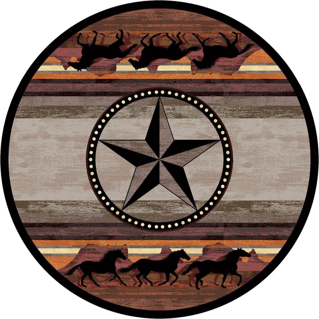 Southwest Stampede - Desert-CabinRugs Southwestern Rugs Wildlife Rugs Lodge Rugs Aztec RugsSouthwest Rugs
