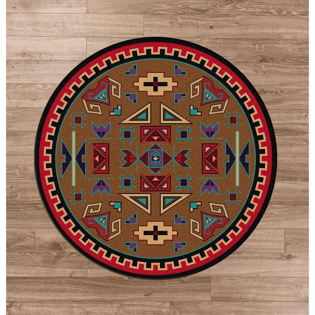 Steppe Rams - Bright-CabinRugs Southwestern Rugs Wildlife Rugs Lodge Rugs Aztec RugsSouthwest Rugs