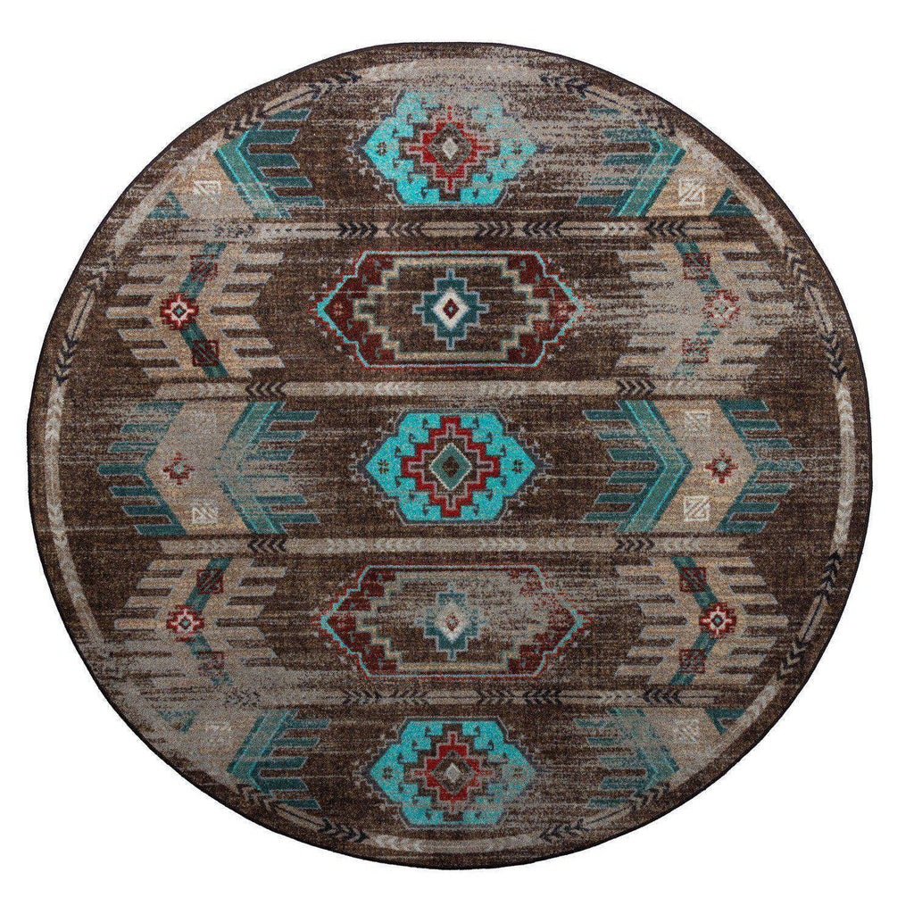 Southwest Nostalgia - Distressed Turquoise-CabinRugs Southwestern Rugs Wildlife Rugs Lodge Rugs Aztec RugsSouthwest Rugs