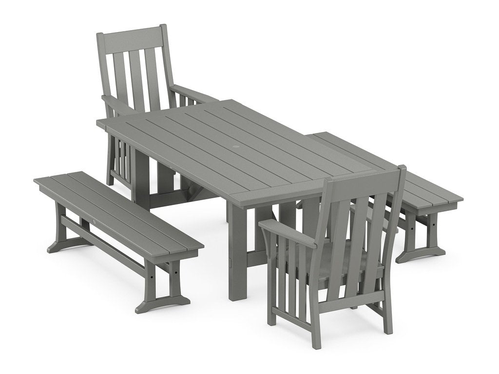 Acadia 5-Piece Dining Set with Benches Photo