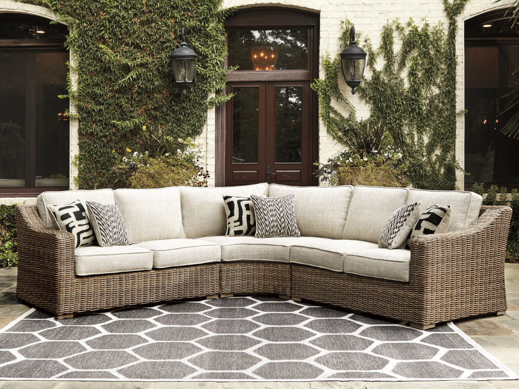 Beachcroft Deep Seating 3 Piece Sectional - Beige - Retreat Home Furniture