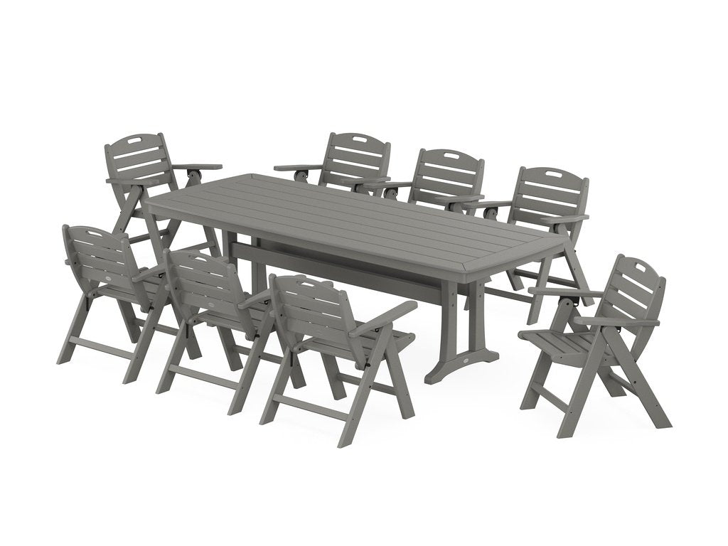 Nautical Lowback 9-Piece Dining Set with Trestle Legs Photo