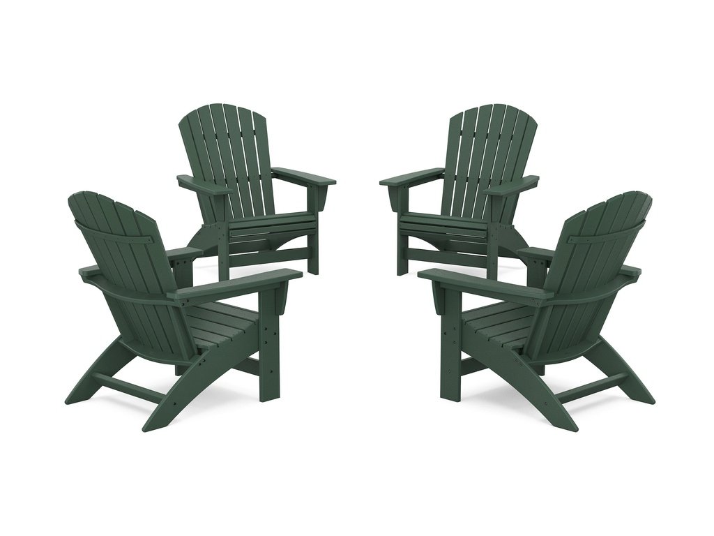 4-Piece Nautical Grand Adirondack Chair Conversation Set Photo