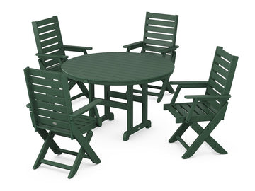 Captain Folding Chair 5-Piece Round Dining Set Photo