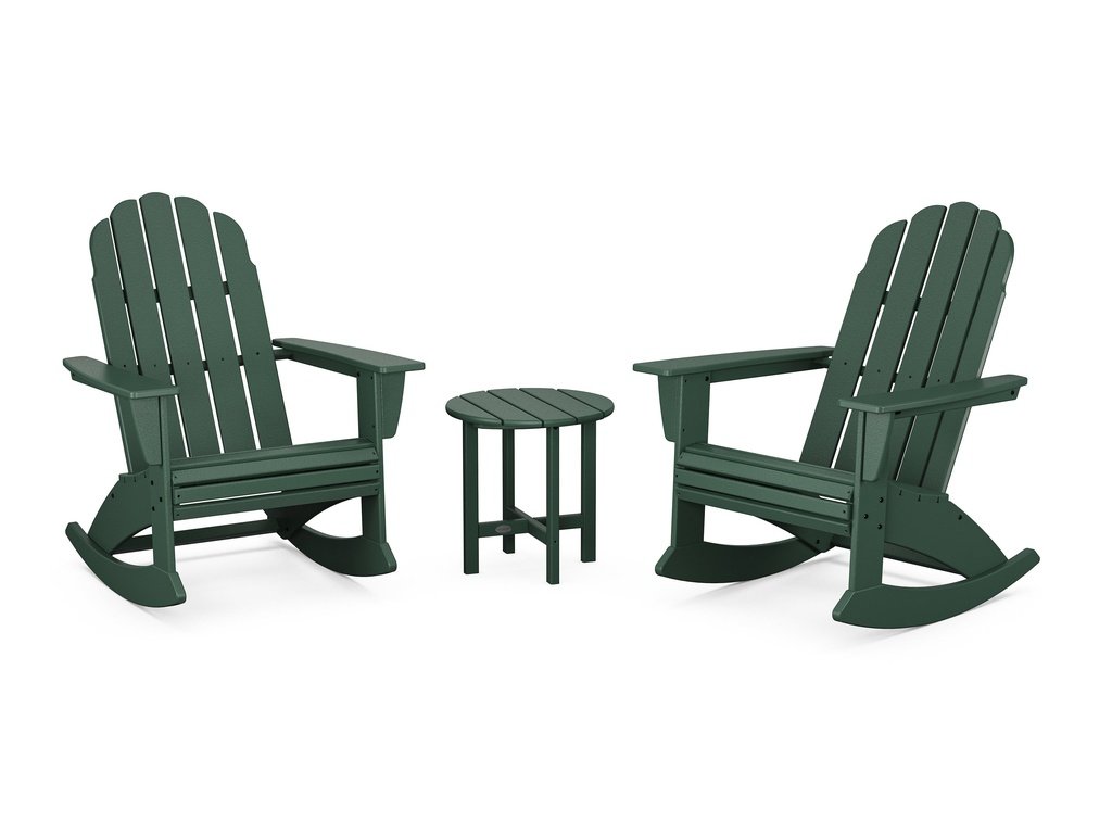 Vineyard Curveback 3-Piece Adirondack Rocking Chair Set Photo