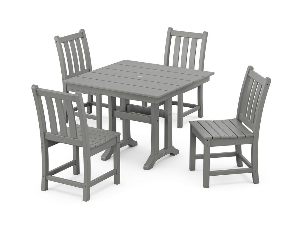 Traditional Garden 5-Piece Farmhouse Trestle Dining Set Photo