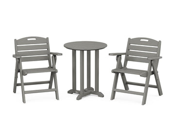 Nautical Folding Lowback Chair 3-Piece Round Dining Set Photo