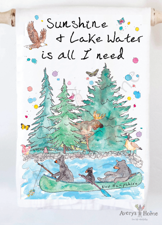 Sunshine & Lake / River Water Kitchen Towel - Retreat Home Furniture