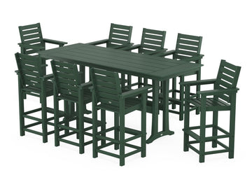 Captain 9-Piece Farmhouse Bar Set with Trestle Legs Photo