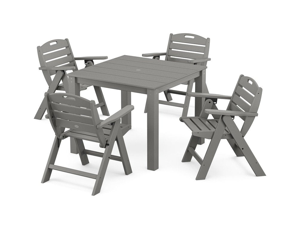 Nautical Folding Lowback Chair 5-Piece Parsons Dining Set Photo