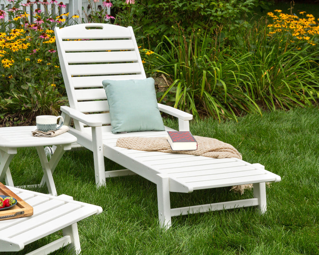 Nautical Chaise with Arms & Wheels Retreat Home Furniture