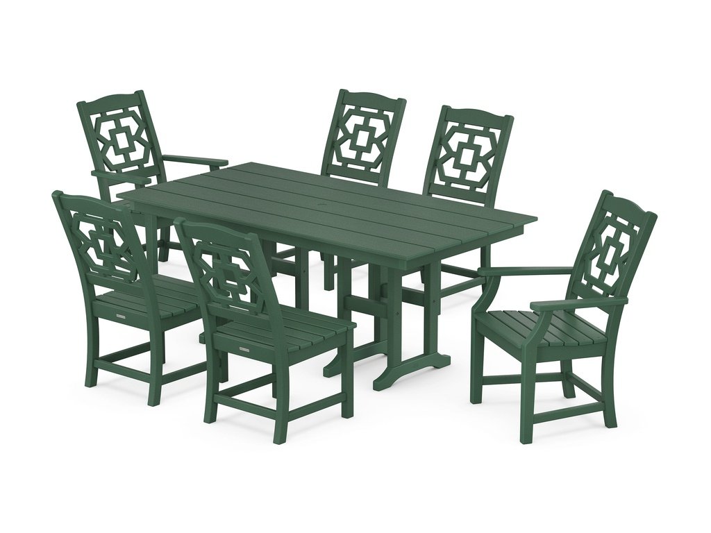 Chinoiserie 7-Piece Farmhouse Dining Set Photo