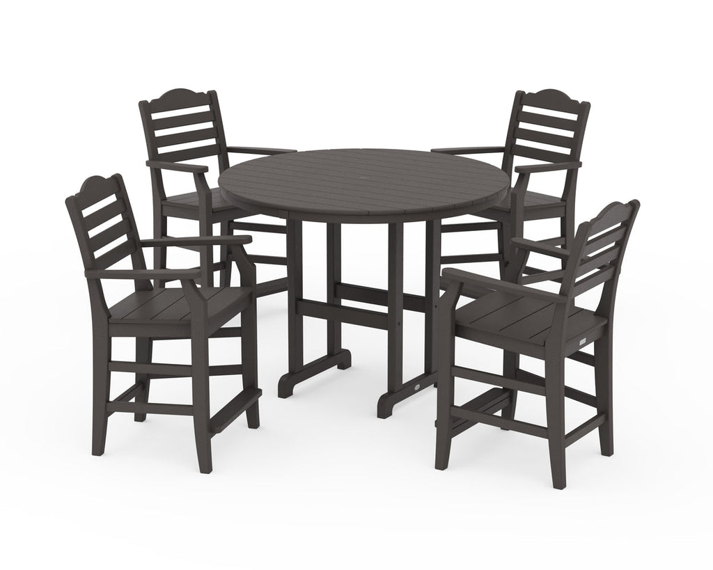 Savannah 5-Piece Round Farmhouse Counter Set Retreat Home Furniture