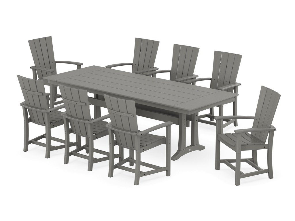 Quattro Adirondack 9-Piece Farmhouse Dining Set with Trestle Legs Photo