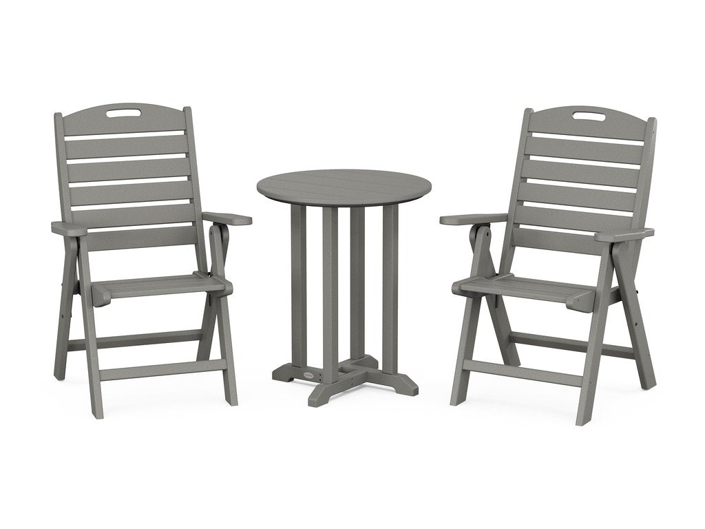 Nautical Folding Highback Chair 3-Piece Round Dining Set Photo